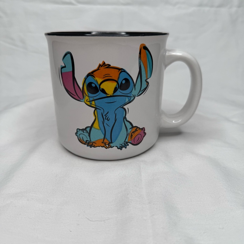 Lilo And Stitch Coffee Mug Ceramic Disney 20oz Ohana Tie Dye Rainbow Cup